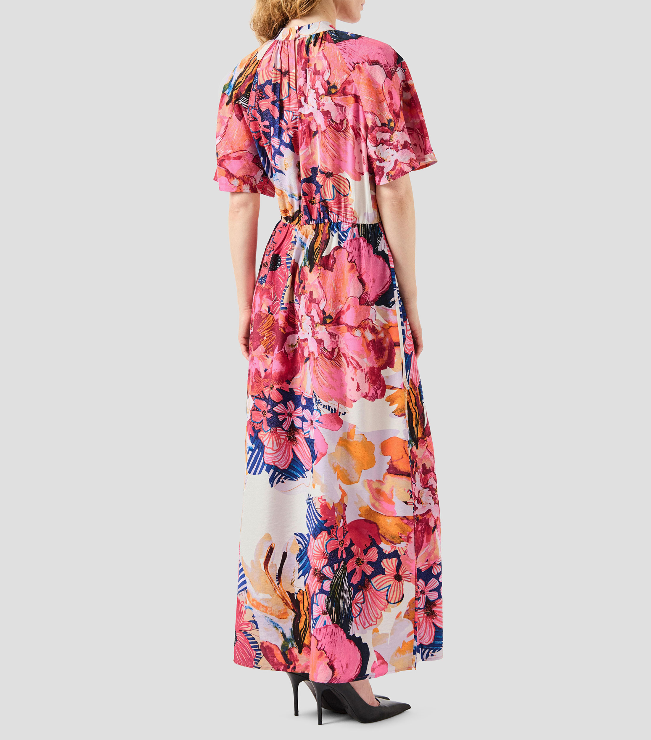 Vestido de fiesta largo estampado Mujer